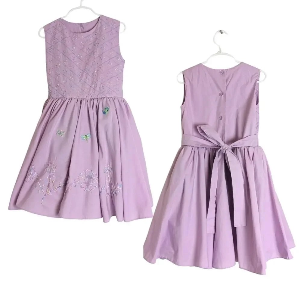 Whimsical Fit & Flare Dress Butterfly Ladybug Dragonfly Girls 8